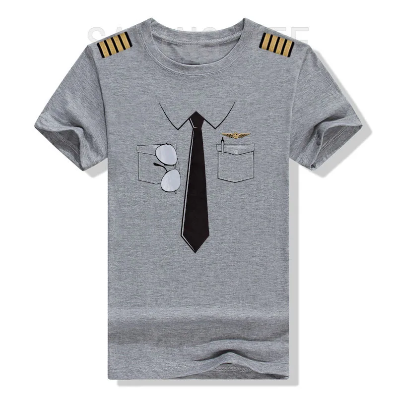 Das Pilotenuniform-T-Shirt, Y2k Flugzeug-Flieger ‌ Grafische Kleidung, Persönlichkeits-T-Shirts aus weicher Baumwolle, Geschenke für Flugzeugpiloten – Detail 8