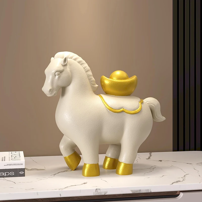 Lucky Figurines Get rich Horse sculpture Entrance Decoration Light luxury home decor Study office home decoration ornaments