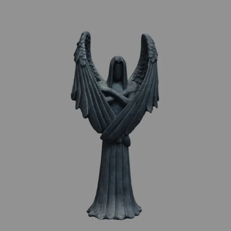 Halloween Darkness Fallen Angel Cthulhu Myth Faceless Lucifer Resin Statue Gothic Fantasy Sculpture Home Desktop Decor Gift
