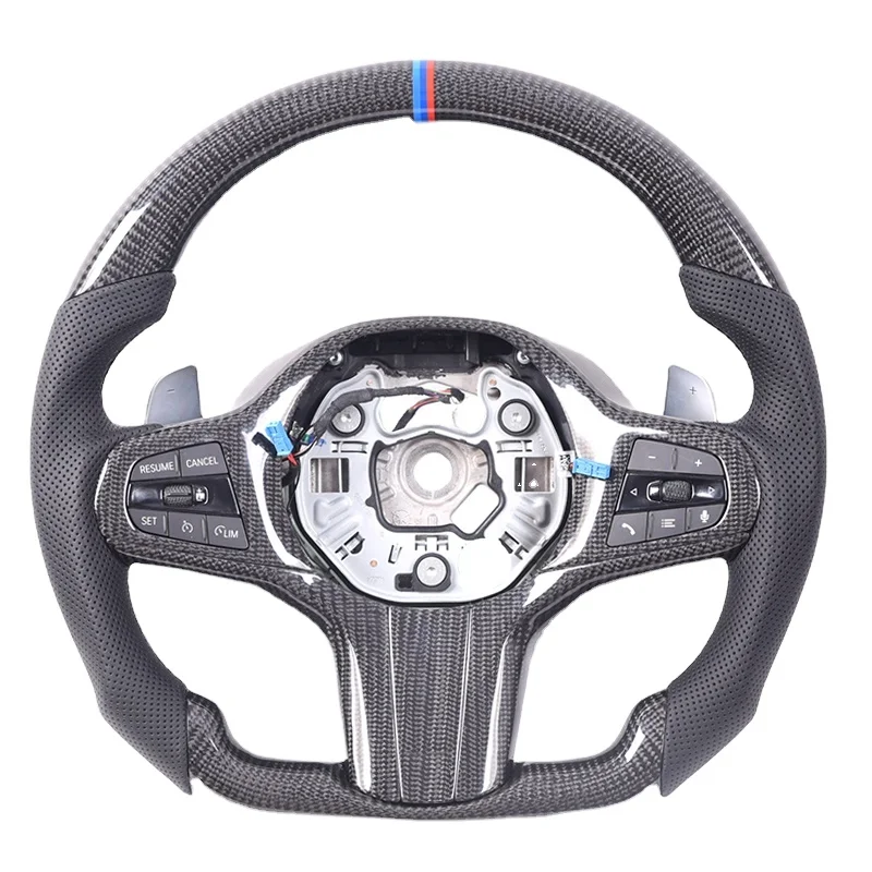 

Custom Carbon Fiber Steering Wheel Sports Design Style for Alcantara Leather Compatible for BMW F30 F31 F32 F33 F34 F36 F87 F80