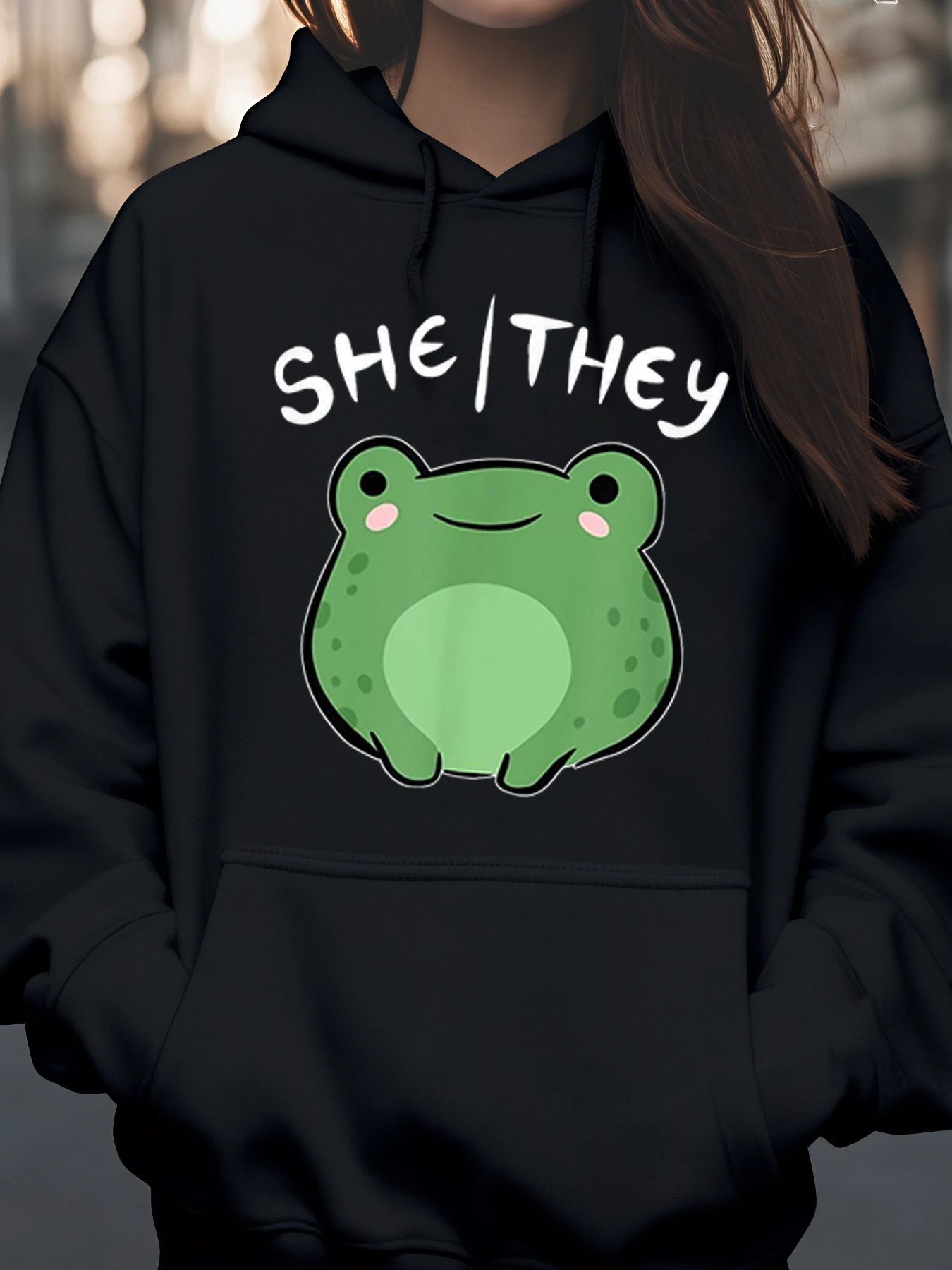 

Толстовка с принтом «Ое Они лягушки», осенне-зимняя повседневная одежда унисекс для взрослых