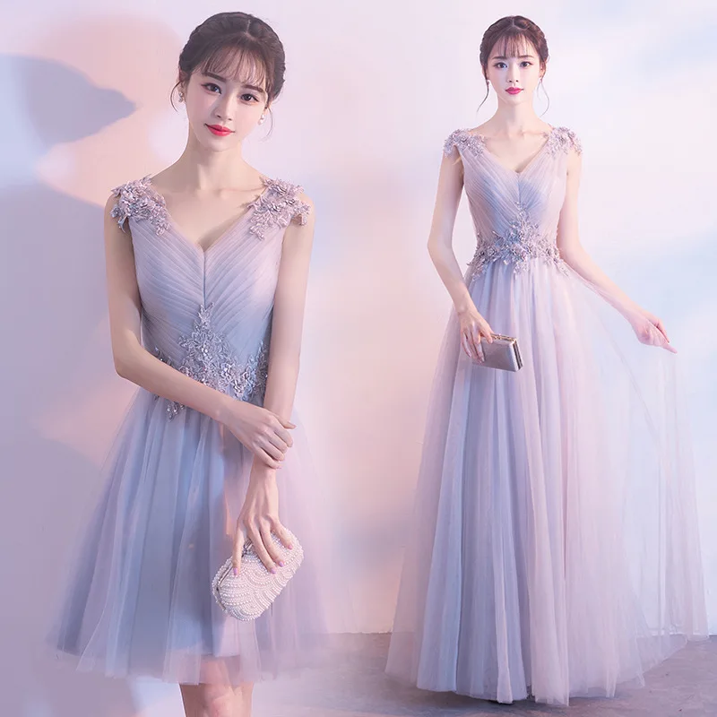

Fashion Mesh Bridesmaid Dress 2025 New Summer Niche High-end Host Evening Dress Dress, High-end Feeling, Female Atmosphere