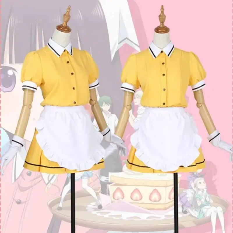 Anime Blend S Cosplay Fantasia, Hinata Kaho, Hideri Kanzaki, Maika Sakuranomiya, Amano Miu, Mafuyu Hoshikawa, Avental empregada, Uniforme de vestido