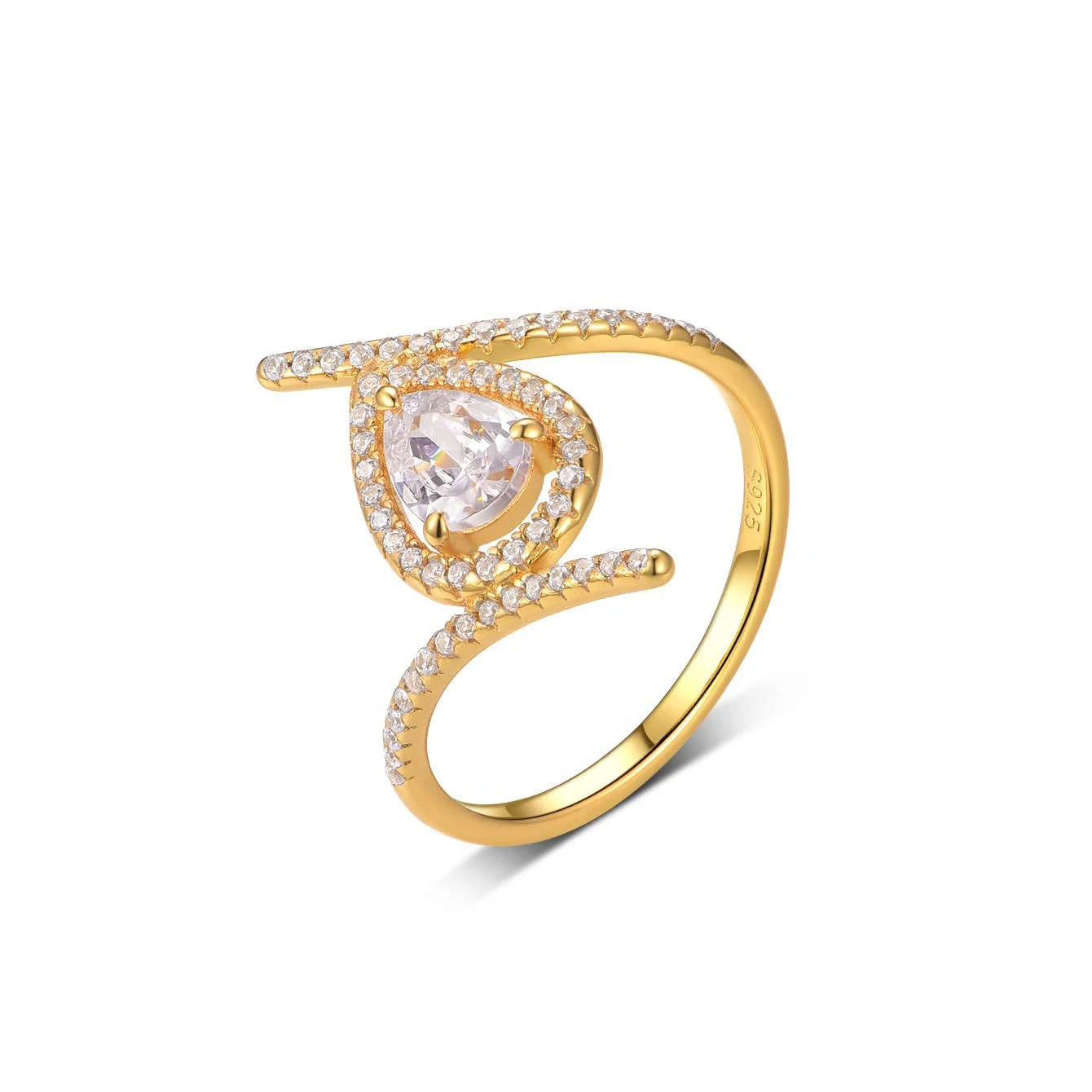 

Moissanite Diamond Rings Real Water Drop 5*7mm 0.8CT for Women Anniversary Wedding Ring Jewelry Gift