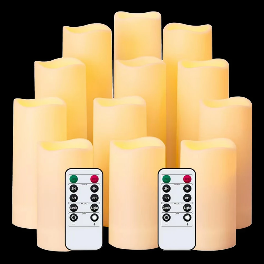 12 stuks 4 stuks LED vlamloze kaarsen flikkerend licht met afstandsbediening voor festival bruiloft thuis feest decor verlichting Kerstmis
