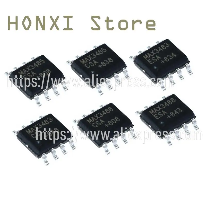 10PCS MAX3483 MAX3485 MAX3486 MAX3488 MAX3490 CSA ESA ECSA EESA  RS-485/RS-422 Transceiver chip