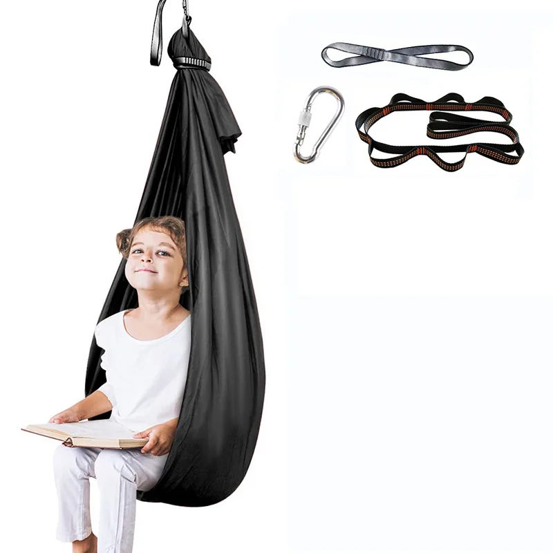 Hoge Elasticiteit Kinderhangmat Zintuiglijke Therapie Voor Kinderen Schommel Binnen en Buiten Schommel Hangstoel Antenne Yoga Hangmat