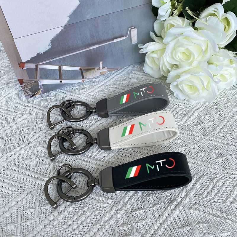 Top Layer Cowhide Key Chain Keyrings Lanyard For Alfa Romeo MITO Car Accessories