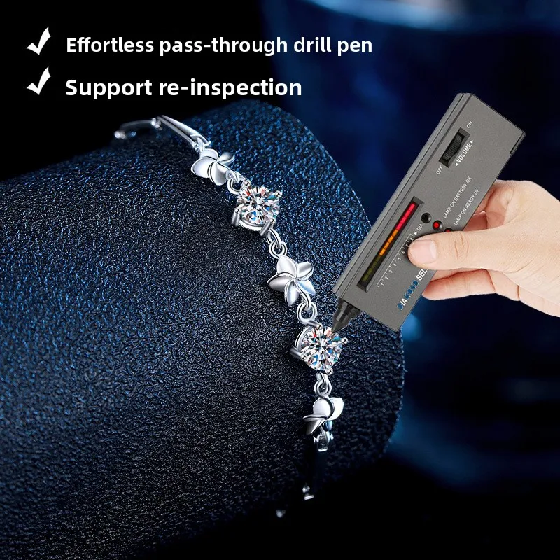 S925 Silver Platinum-Plated 1CT D-Color Moissanite Windmill Design Bracelet for Women