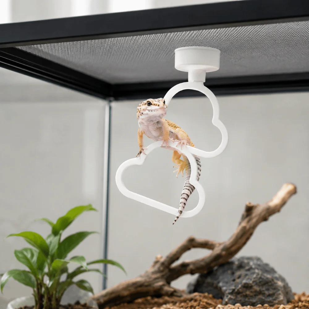 Picture 6: Enrichment Hanging Reptile Climbing Ring Plastic Cloud Shape 3-Ring Climber Multi-Level Exercise Snake Climbing Vivarium Cage