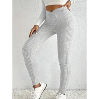 Plus Size 1XL-5XL Fashion Women's Solid Color Striped Autumn Leggings Ladies Casual Slimming Tights Bodybuilding Tights Leggings - Image 6
