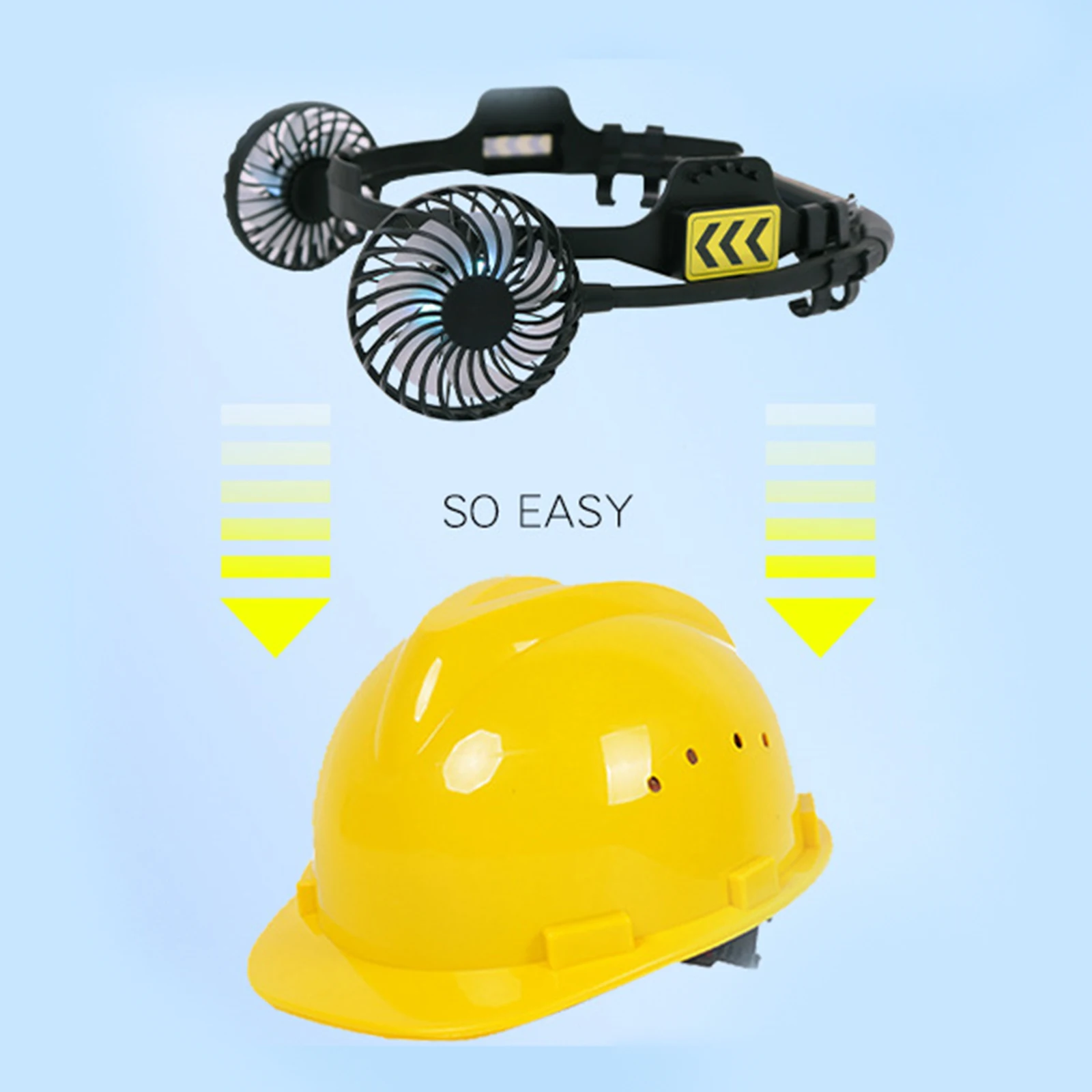 Portable Hard Hat Fan Adjustable Powerful Wind External Fan Safety Helmets Accessories Portable Multipurposes Fan for Summer Hat