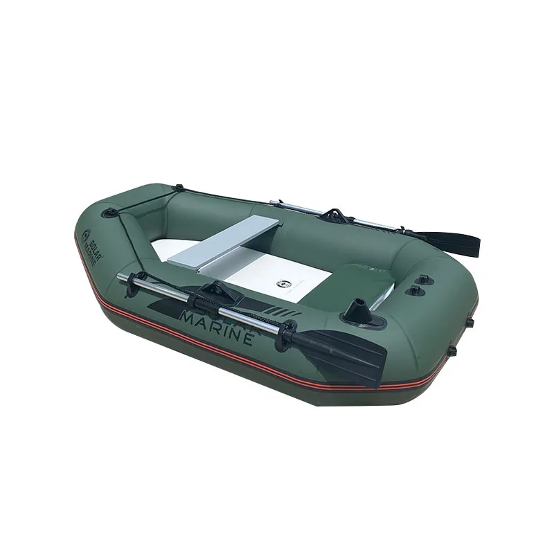 Solarmarine 2M 2 Person Inflatable Boat 0.7mm PVC Fishing Kayak Canoe with Free Accessories for Fishing Surfing Drifting