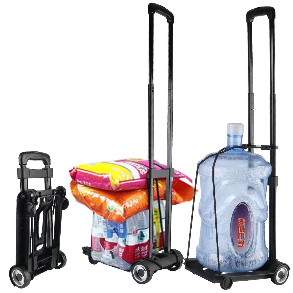 With Wheels with Wheels With Wheels Portable Fold Dolly Utility Rolling Carts Foldable Luggage Dolly Rolling Carts