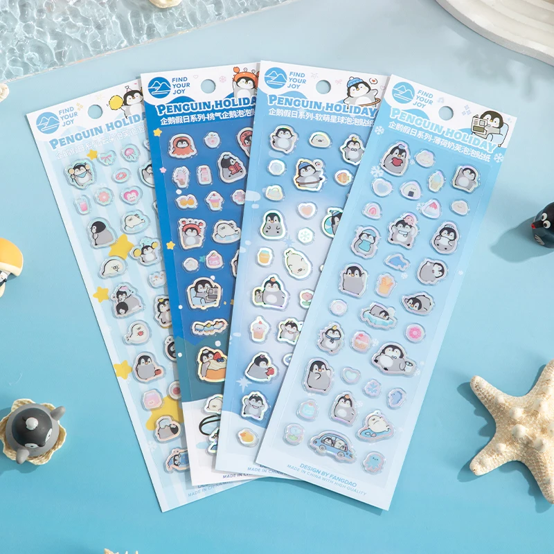 

12 упаковок/лот, серия «Пингвин праздников», милая ретро декоративная наклейка из ПВХ