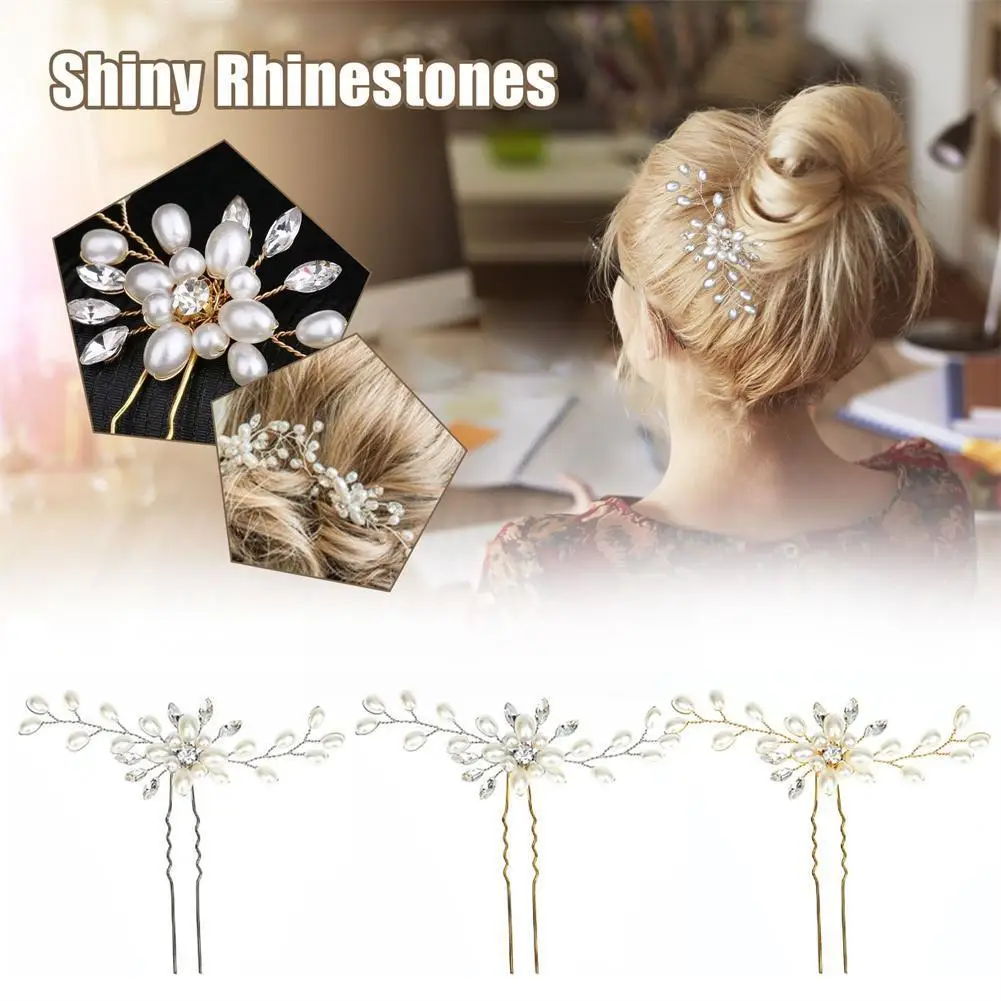 Trendy Handmade Tiara Wedding Hair Comb Leaf Flower Pearl Head Hair Hairpins Bridal Wedding Jewelry Accessories Rhinestone K4H4