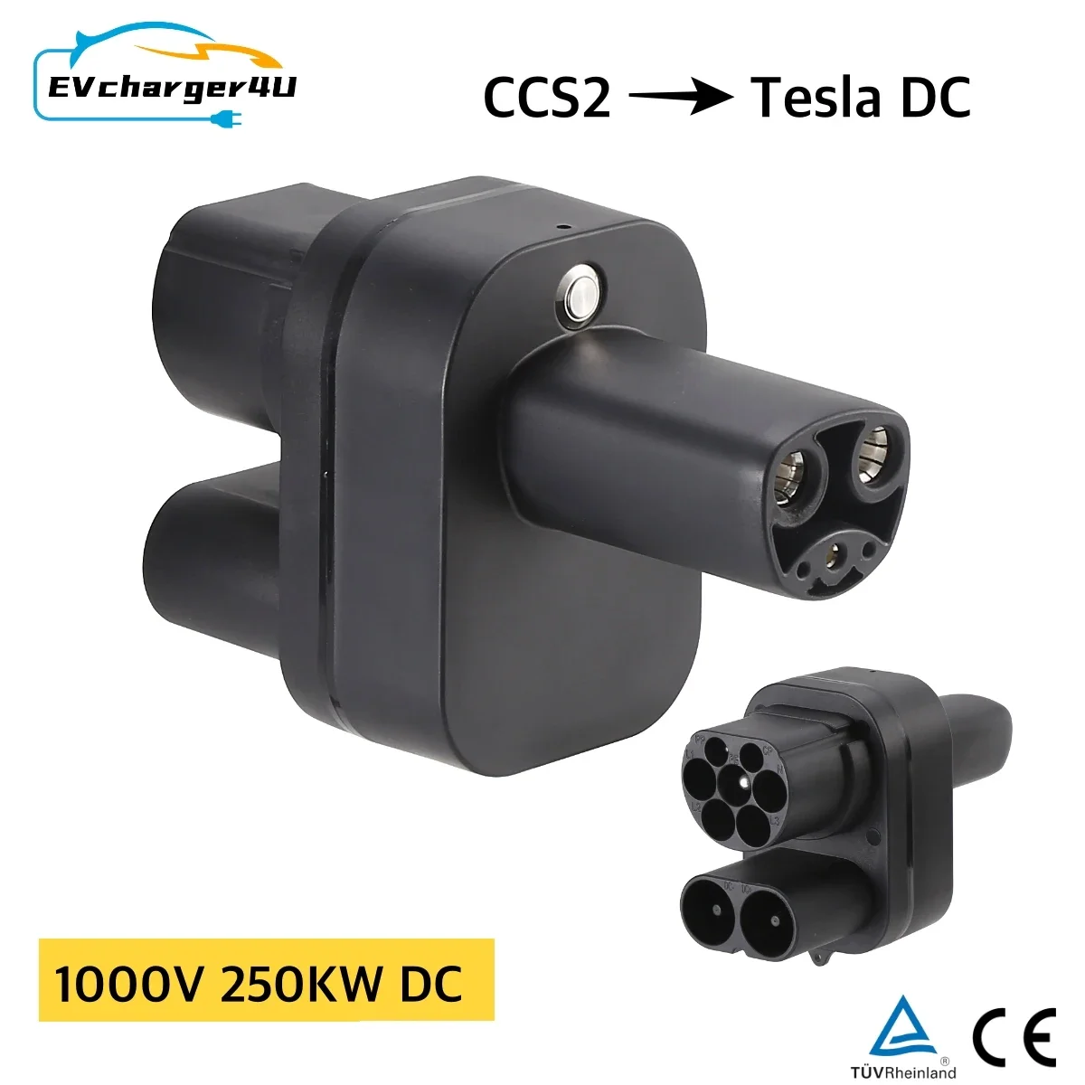 EVcharger4U CCS2 a Tesla adaptador convertidor 250Amper 1000V 250KW para el modelo 3/X/Y/S CCS COMBO 2 EV adaptador convertidor de carga