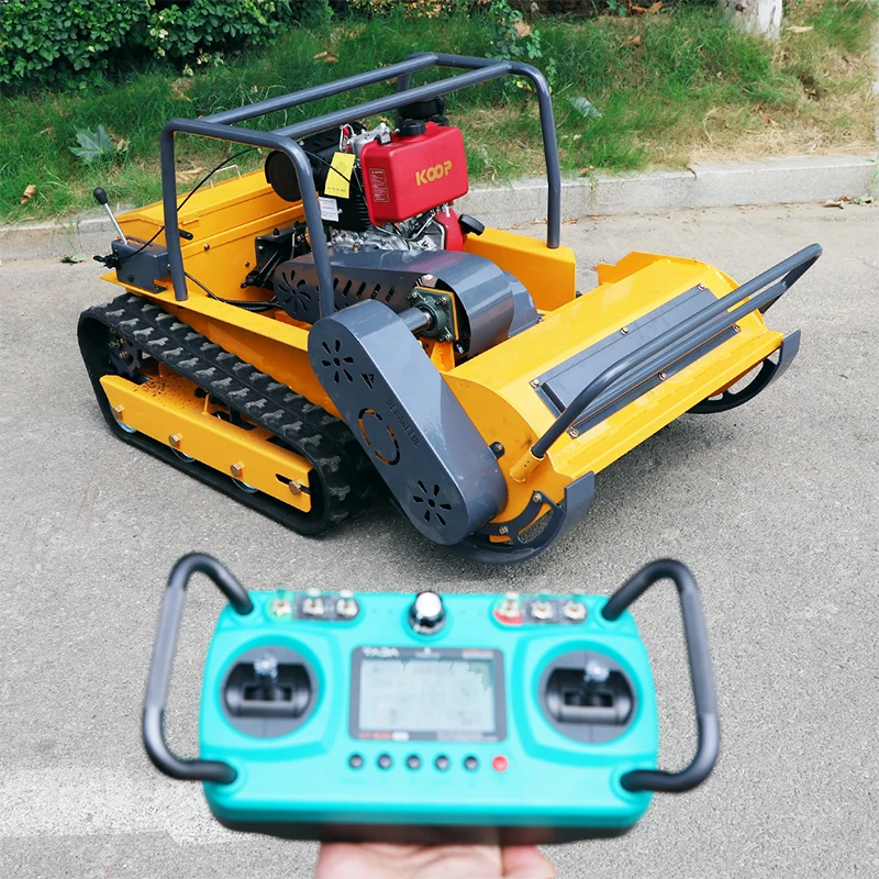 Engine Small Robot Grass Cutter Cutting Width 500mm 800mm 1000mm Remote Control Crawler Lawn Mower