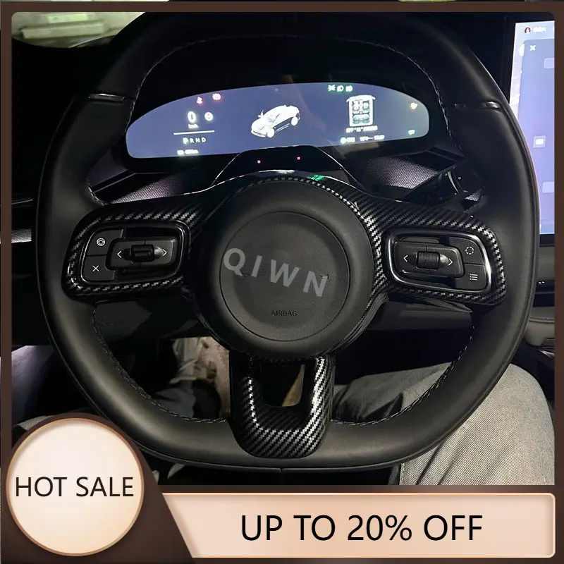 OIMG Durable For Zeekr 7X Carbon Fiber Steering Wheel Decorative Trim Interior Accessories Custom Fit