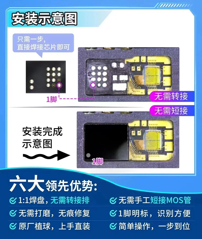 New JC face id IC Universal Dot Projector Chip for X-12 promax iPad Pro 3/4 iphone 13/14 series 15 series Face ID Repair