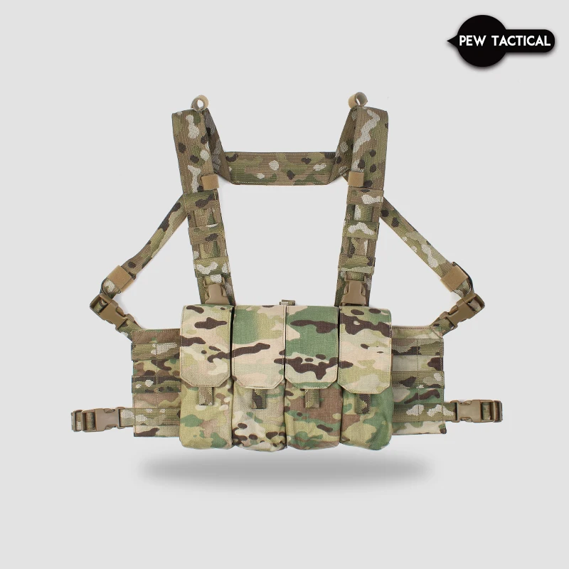 PEW TACTICAL GT RECCE RIG Chest Rig with four Mag pouch Airsoft Hunting 