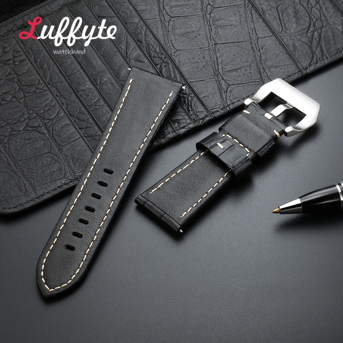 حقيقية جلد البقر الساعات 20 مللي متر 22 مللي متر 24 مللي متر 26 مللي متر الصلب مشبك ساعة اكسسوارات أسود أزرق براون ساعة اليد الأشرطة