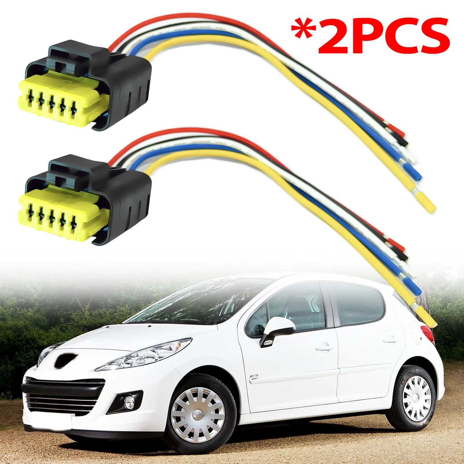 2pcs For Peugeot Citroen 207 C4 5Pin Petrol Throttle Accelerator Pedal Position Sensor Plug Connector Wiring Harness Loom Repair