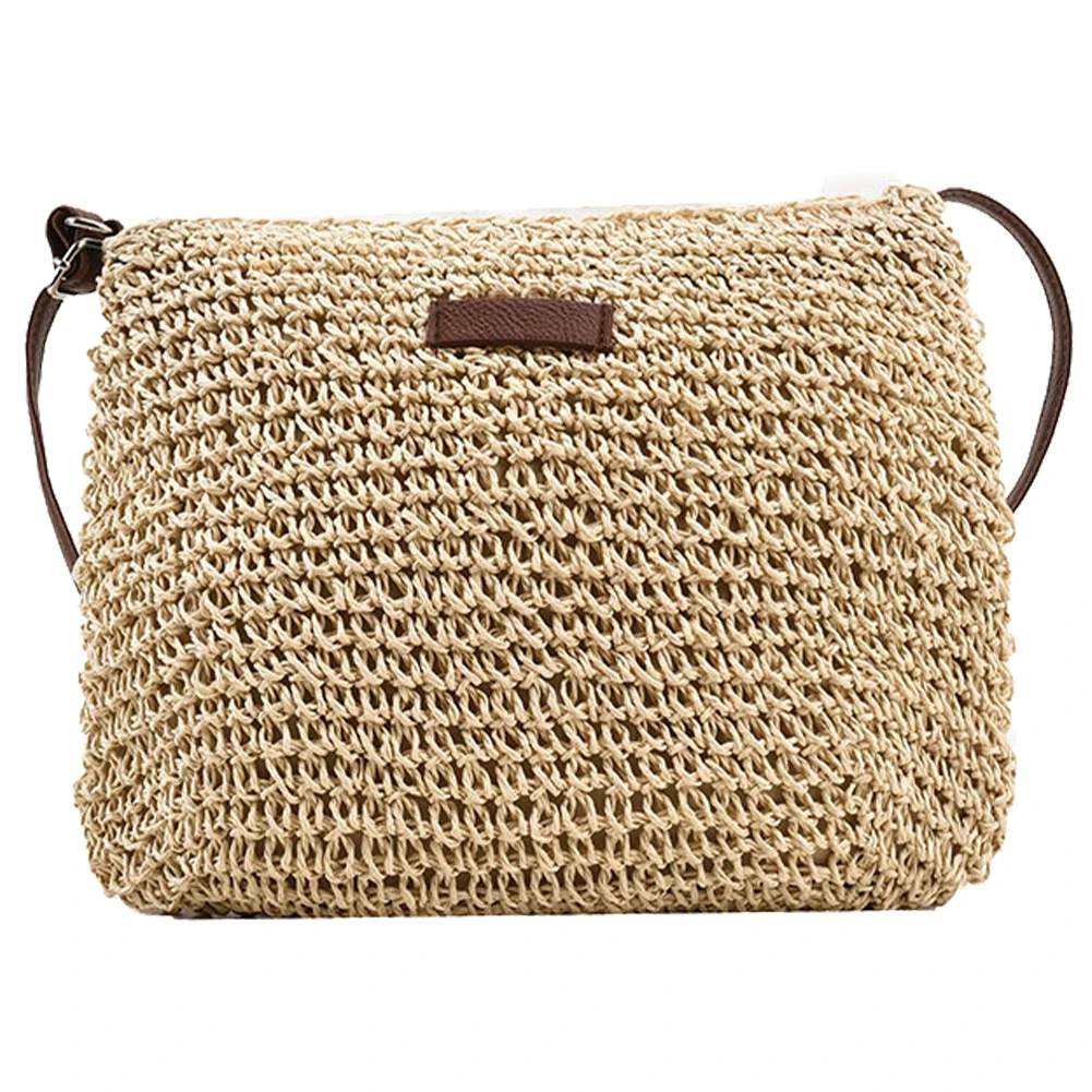 Women Beach Bags Bohemian Woven Totes Bags Simple Casual Boho Bag (Beige) image 5