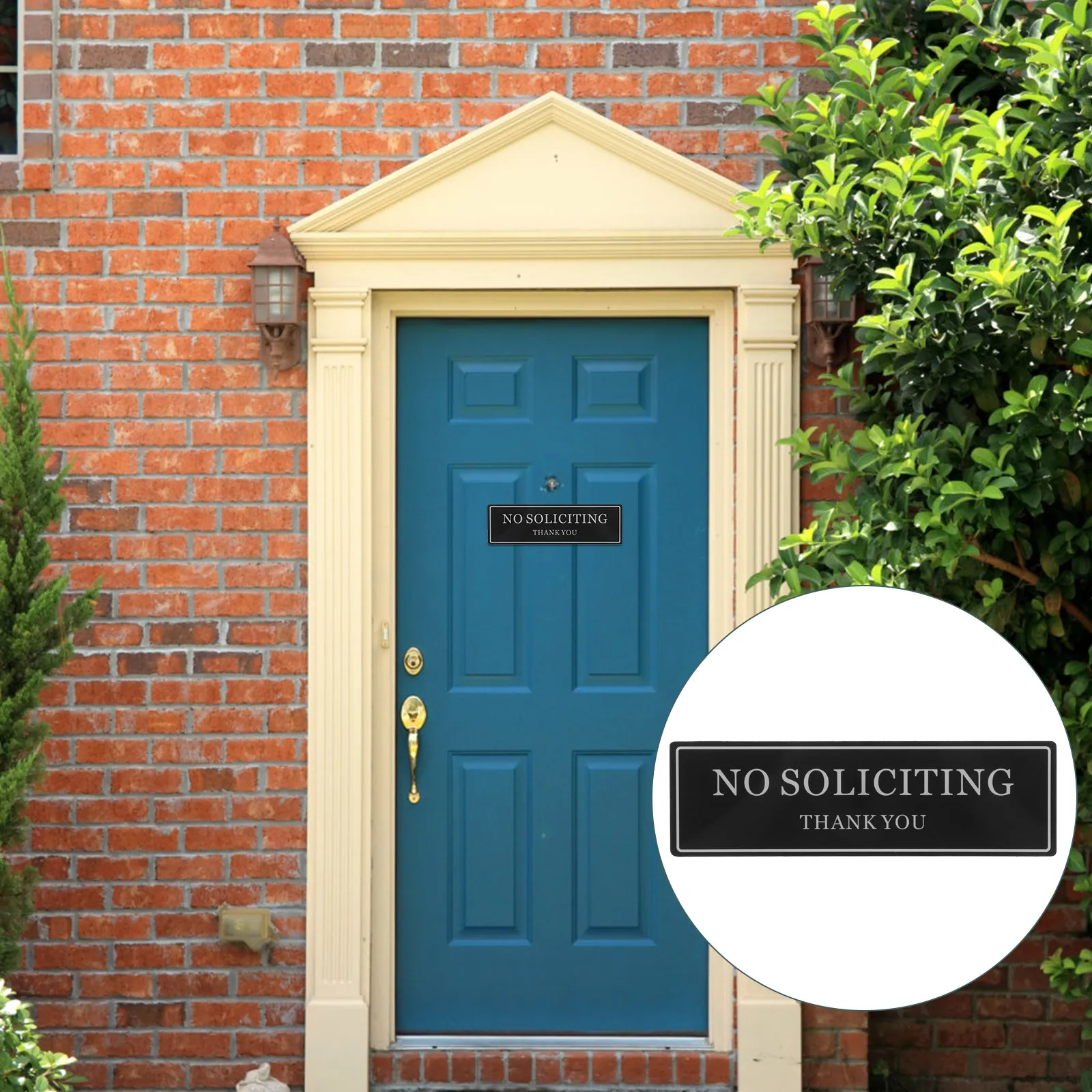 

Decorative No Soliciting Signboard Wear Resistant Easy Apply Household Door Decor No Soliciting Thank You Sign