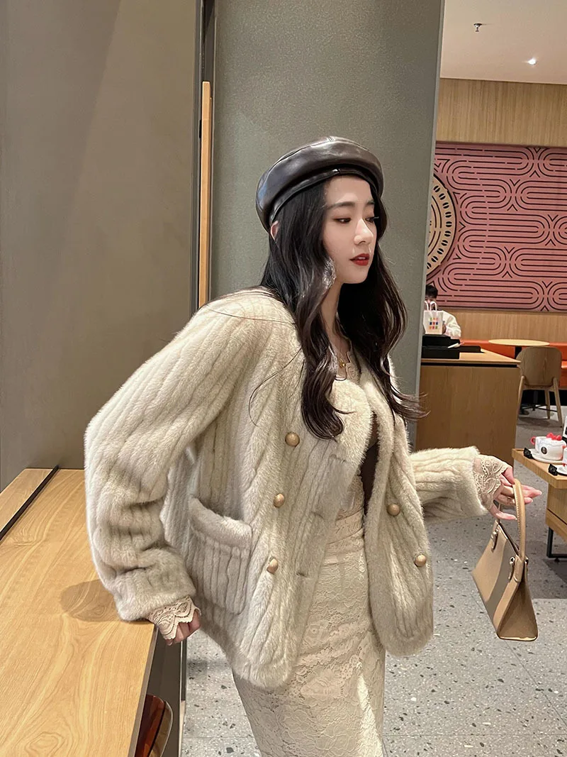 Manteau Long en fausse fourrure avec capuche pour femmes, uniforme de décoration de Festival, pour personnes âgées, décontracté, Chic, taille haute, cristal, assorti