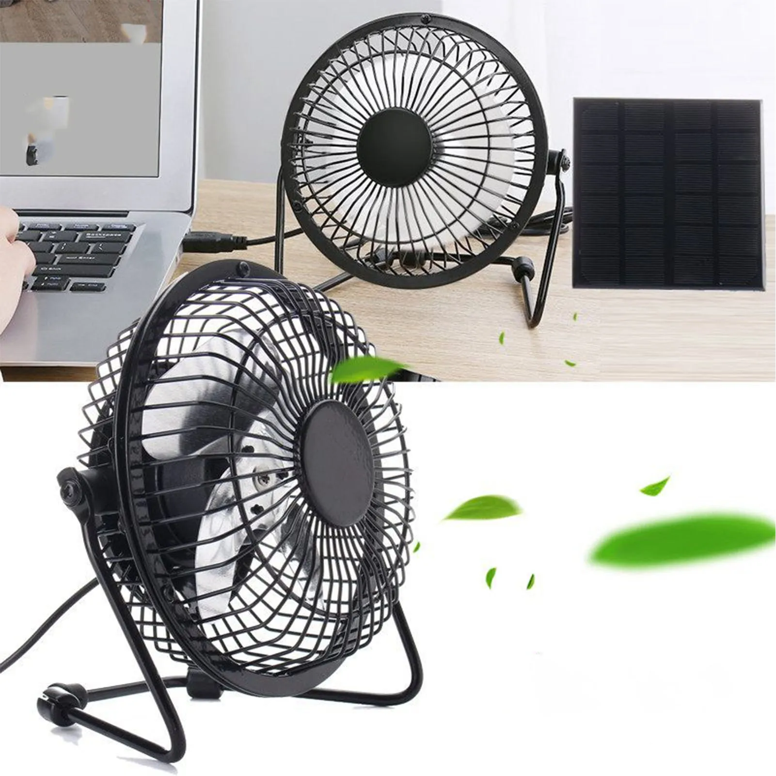 5W Solar Panel Powered Fan for Outdoor Cooling USB Solar Fan Kit for Greenhouse Chicken Coop Dog House Outdoor Solar Fan
