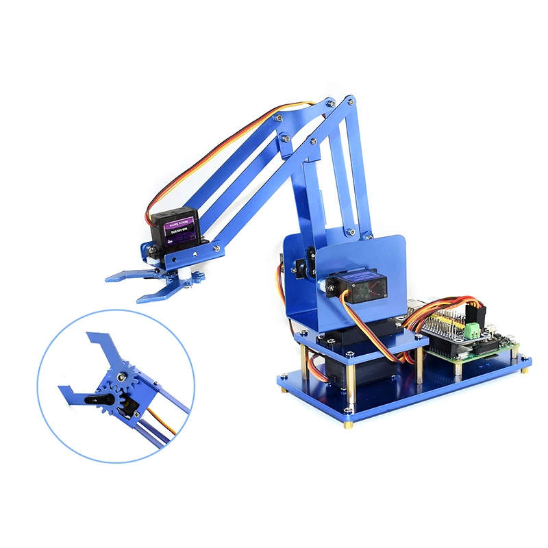 Robot arm metal mechanical claw 4 degrees of freedom open source education creator