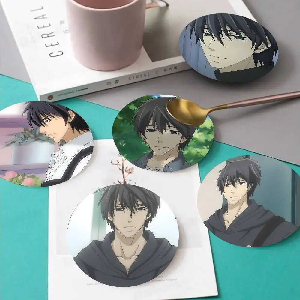 1pc Nowaki Kusama Anime Characters Wooden Coaster Colour Printing Cup Mat Home Desk Decoration Gifts