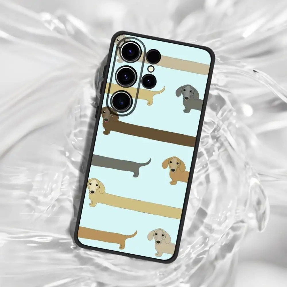 Custodia per telefono Bassotto Dog Love Custodia morbida in silicone nero per SamsungS25,24,23,22,21,30,Ultra,20,Plus,Fe,Lite,10,5G