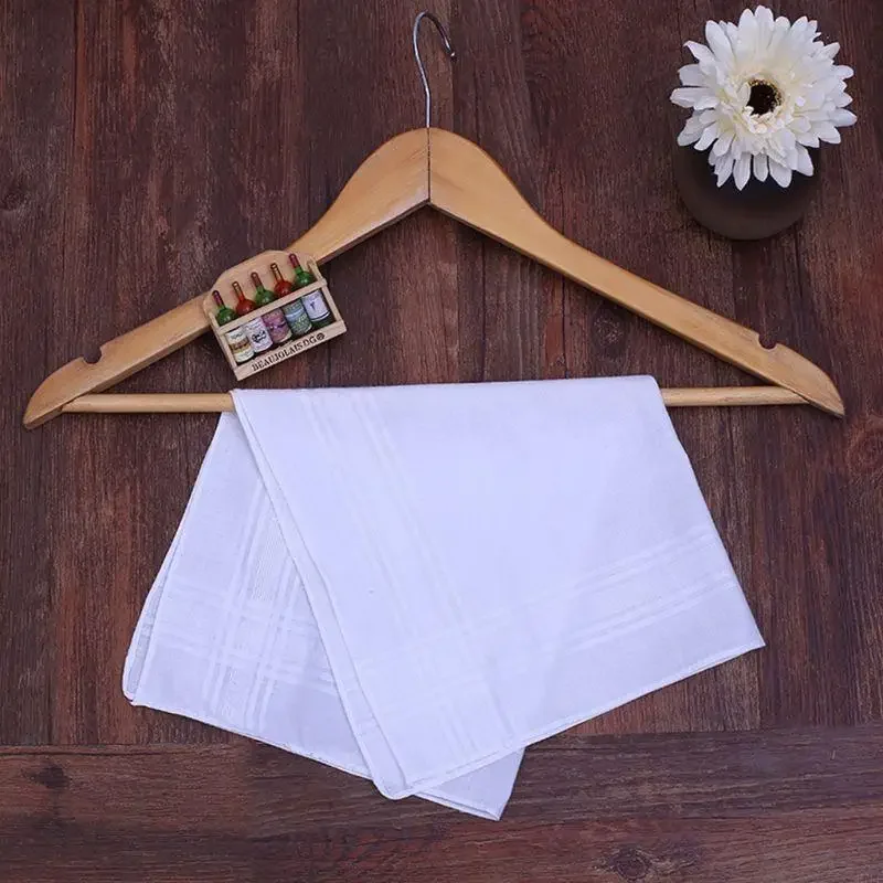 Toalha bolso macio e absorvente Hankies padrão quadriculado macio para os noivos H7EF