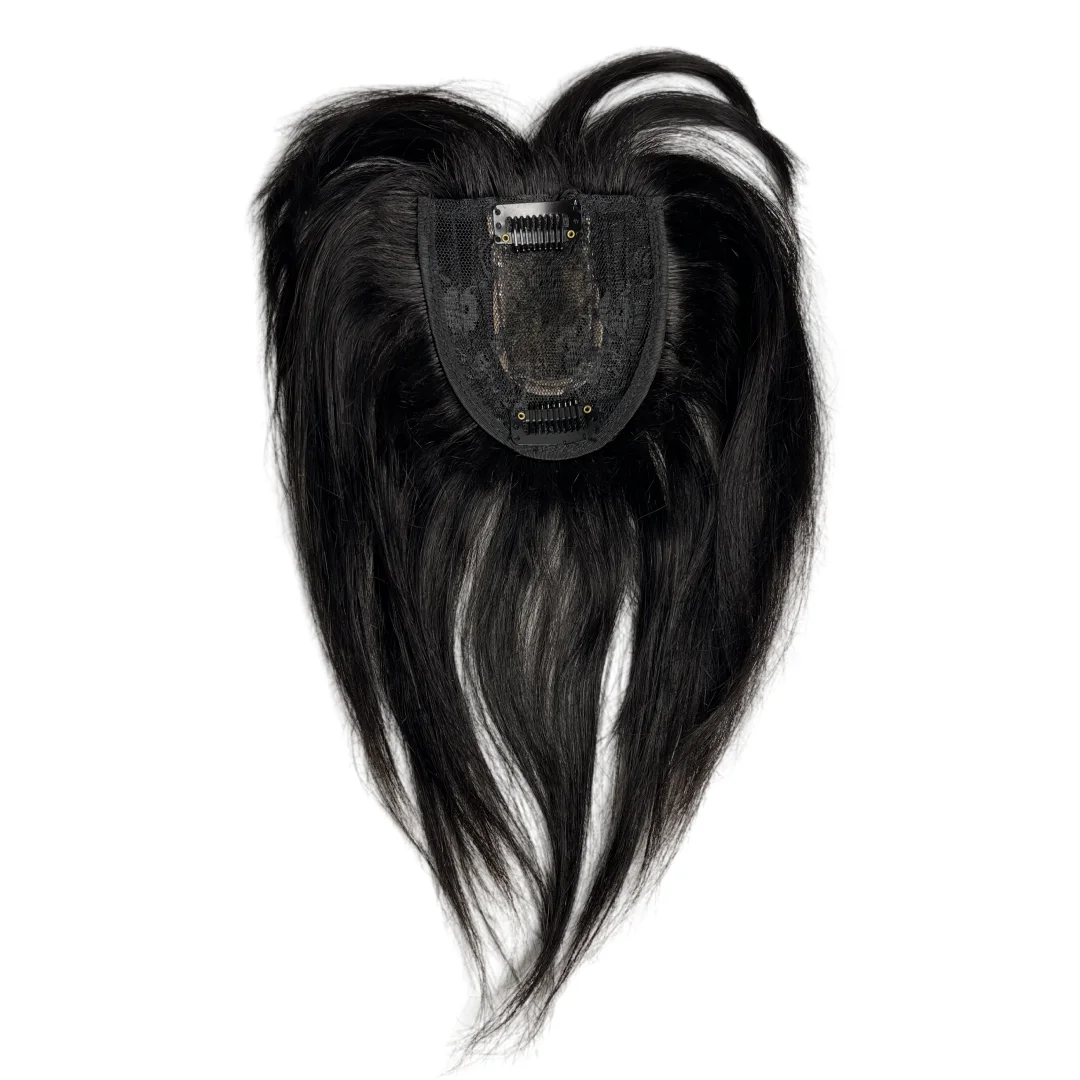 Haaraufsatz mit Pony-Clip 360° °   3D-Abdeckungs-Haaraufsätze für Frauen mit dünner werdenden Haaren, 25,4 cm, glattes Haar, Haarteile für Frauen