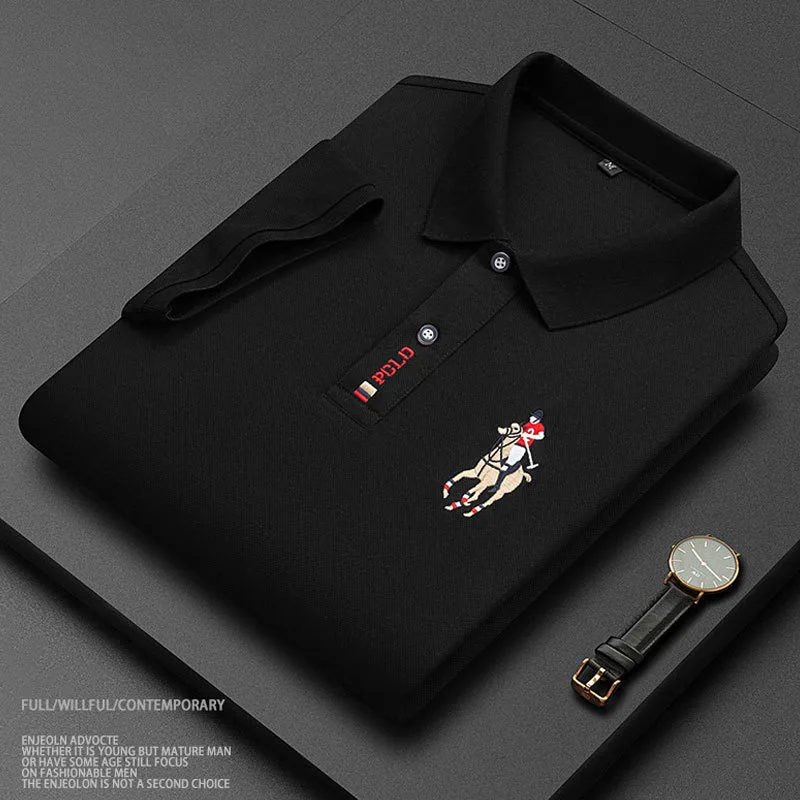 Men\'s Embroidered Casual Fashion Short Sleeved POLO Shirt Summer Comfortable Top