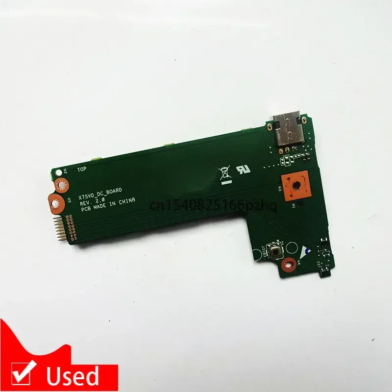 Используется для Asus X75A X75V X75VD плата питания постоянного тока X75VD_DC_BOARD REV: 2,0 60-NC0DC1000