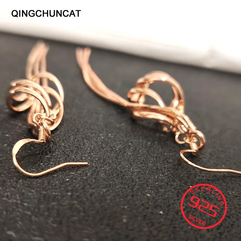 

Dangle Hanging Long Drop Earrings For Women Tassel Jewelry brincos bijoux 2026 New Fashion Gold Stamp 925 Sterling Silver ears