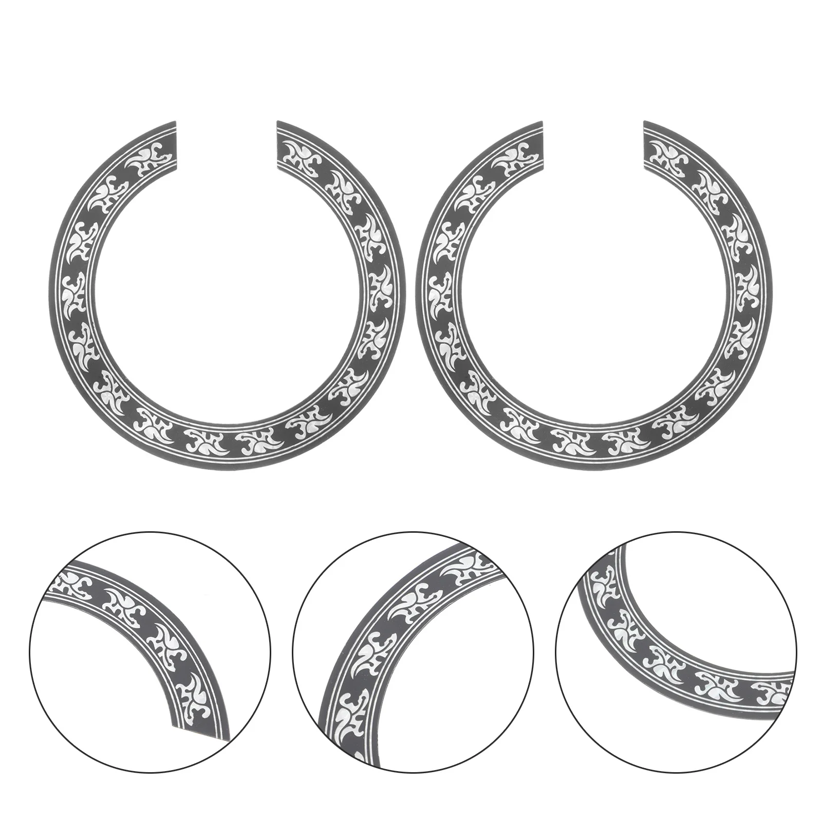 

2Pcs Guitar Sound Hole Rosette Premium Wood Inlay Decal for Acoustic Classical Guitar Decoration Repair Tuning Accessory Tool