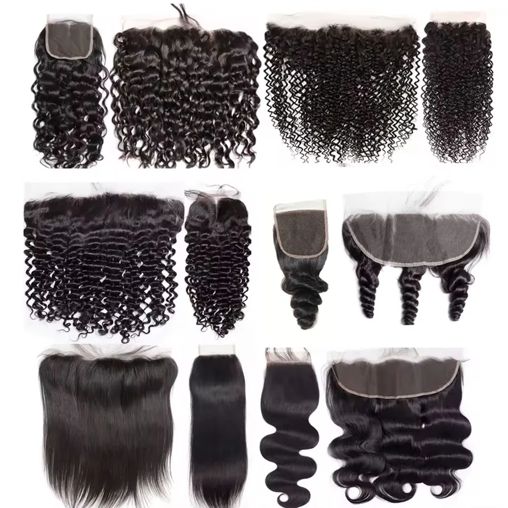 

Прямая кружевная фронтальная застежка 13x4, предварительно выщипанная с детскими волосами, 100% человеческие волосы, глубокая волна, 4x4, кружевная фронтальная застежка для женщин