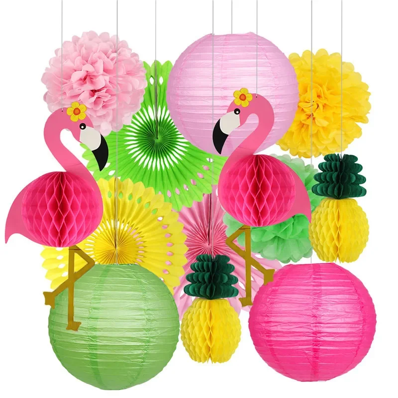 Hawaiian Thema Geburtstag Party Dekoration Einweg Geschirr Pappteller Tassen Luftballons Für Kinder Baby Shower Party Supplies Geschenk – Detail 9