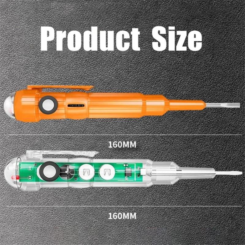 New Type Intelligent Voltage Tester Pen 24-250V Induction Power Detector Pen Electrical Screwdriver Indicator Circuit Tester