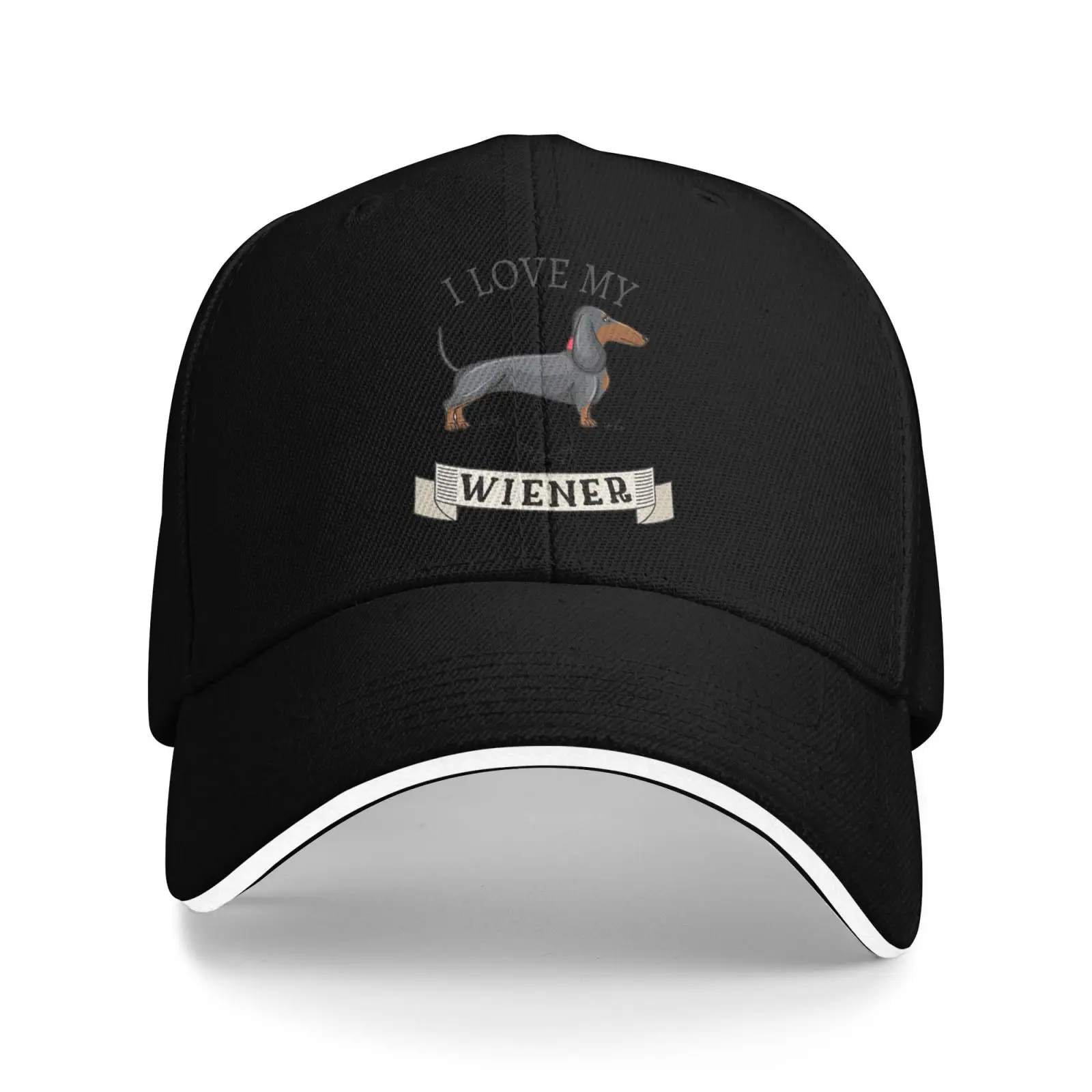 I Love My Wiener Dachshund Dog Graphic Baseball Cap Adjustable Cotton Unisex Outdoor Casual Sun Hat for Men Women