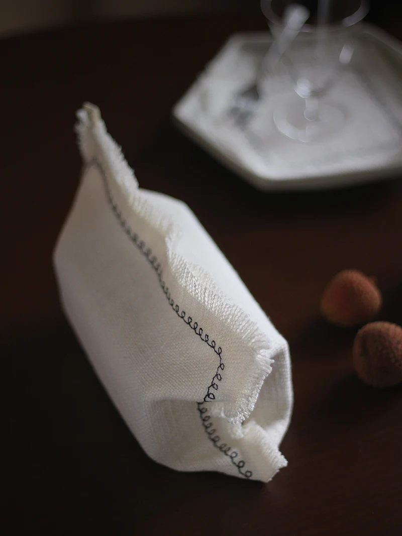 

Чехол для коробки из чистого льна, винтажная бахрома, дизайн на шнурке, высококачественная домашняя ткань, сделай сам, современный китайский сле