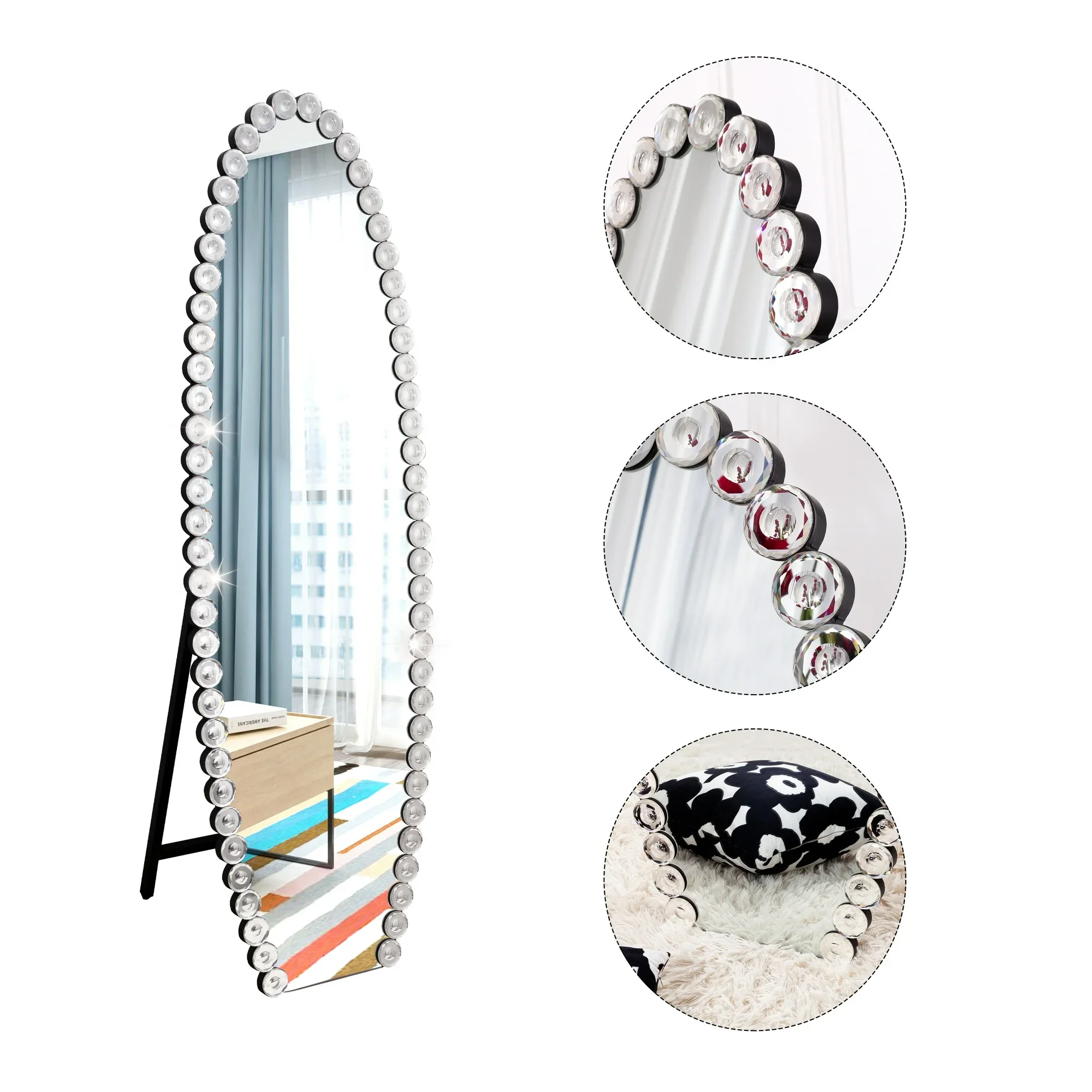 クリスタル全身鏡 スタンド付き