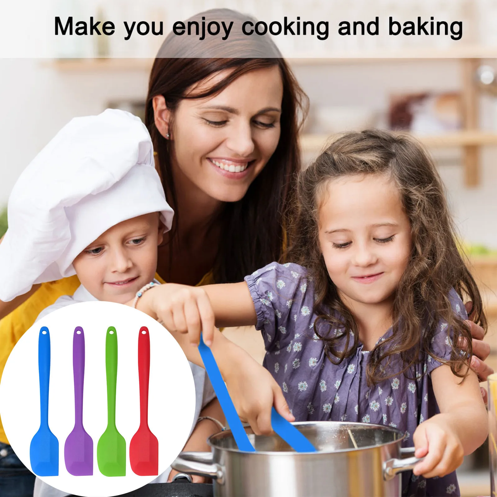 Silicone Spatula Mixing Cakes Colorful Spatula Set Trending Now Non Stick Baking Tool Bestseller Essential Kitchen Utensil T1
