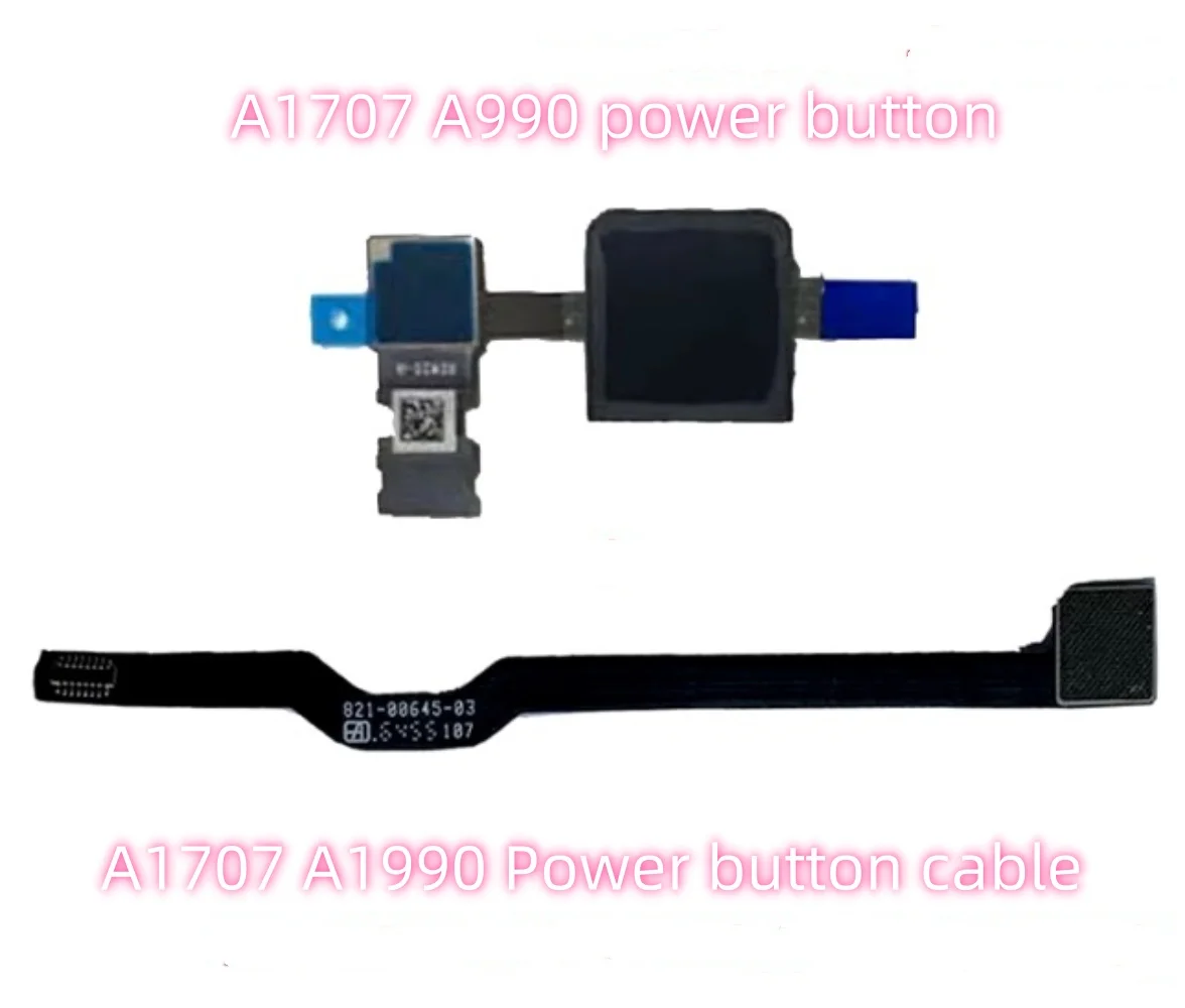 Original A1990 Touch ID Power Button + Cable 821-00920-A 2016 2017 For Macbook Pro A1707 Power ON/OFF Button Cable 821-00645-A