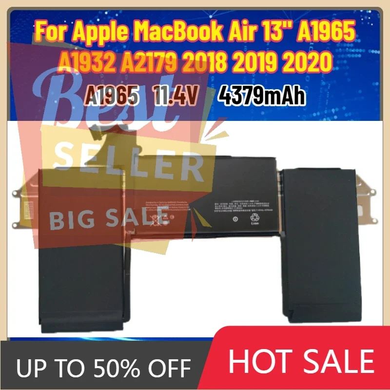 Nova bateria a1965 a1932 compatível com apple macbook air 13 "a2179 2018 2019 2020 bateria 11.4v 4379mah