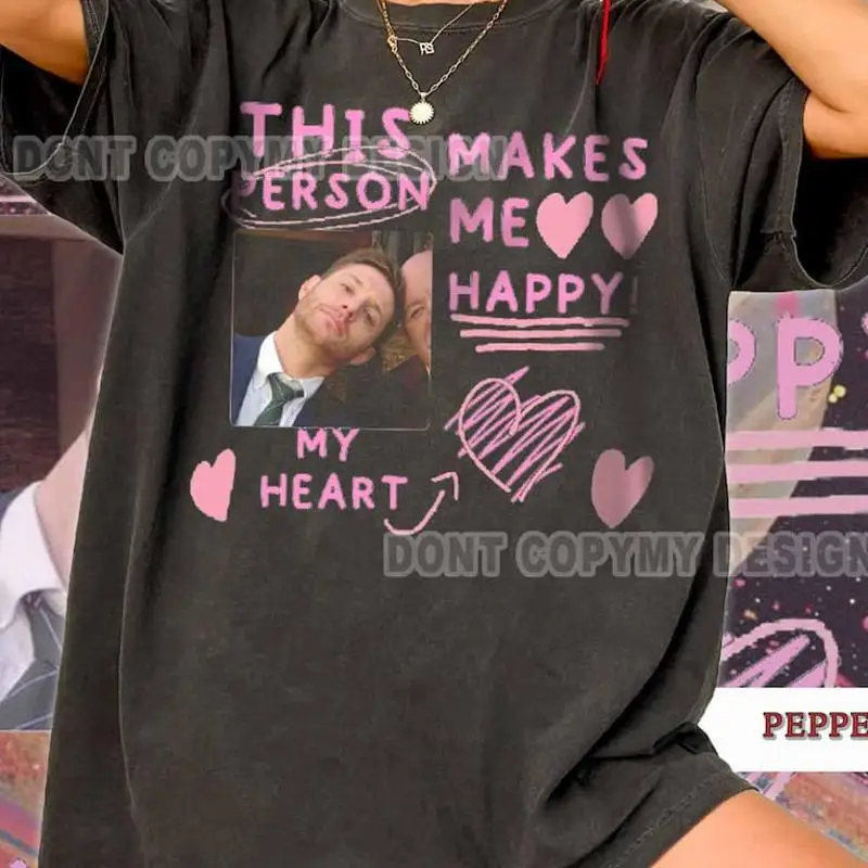 Limited Jensen Ackles This Person Makes Me Happy Dean Winchester T-Shirt